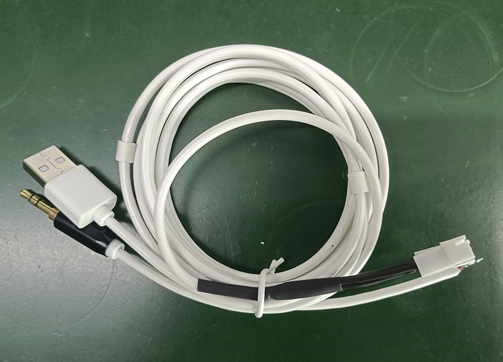 USB/三級(jí)音頻頭二合一雙拼線，音樂(lè)枕線材生產(chǎn)